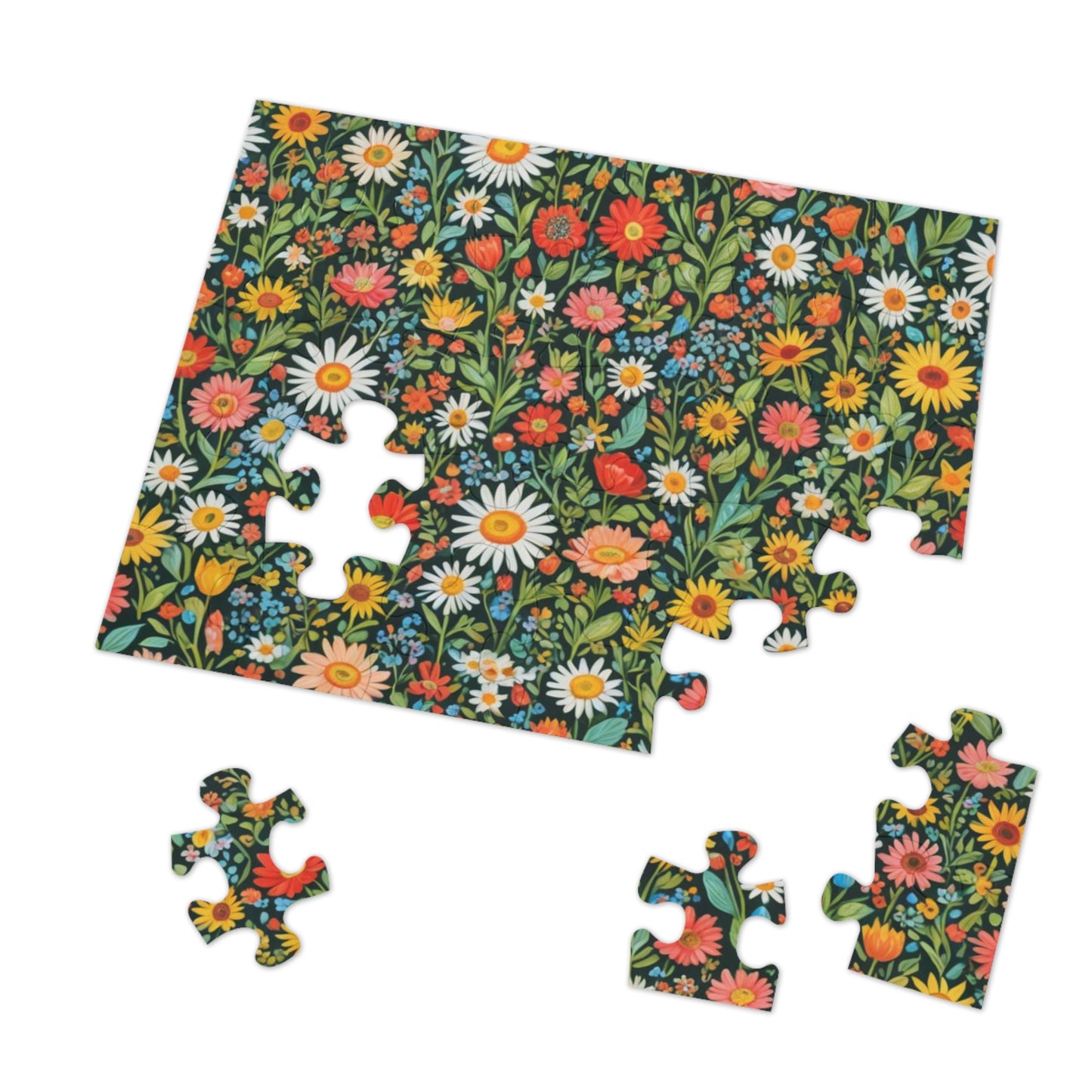 Funky Flowers Jigsaw Puzzle with Tin 30-2000 pieces