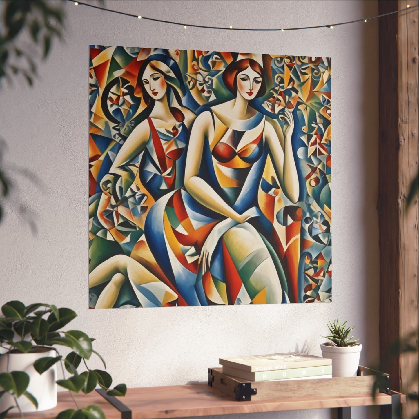 Cubiod 2 ladies Glicée Poster various sizes.