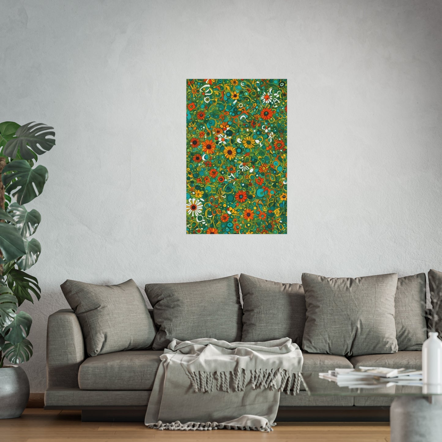 Vibrant Floral Glicée Poster. Various sizes.