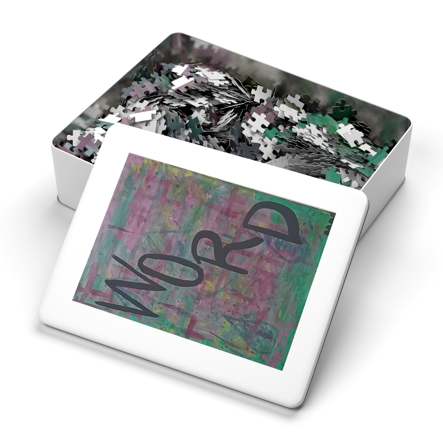 4 LETTER WORD 6 variants upto 2000 piece Abstract Art Jigsaw Puzzle with Tin.