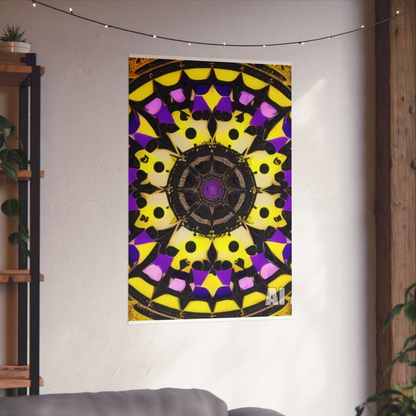 Vibrant Mandala Glicée Poster.