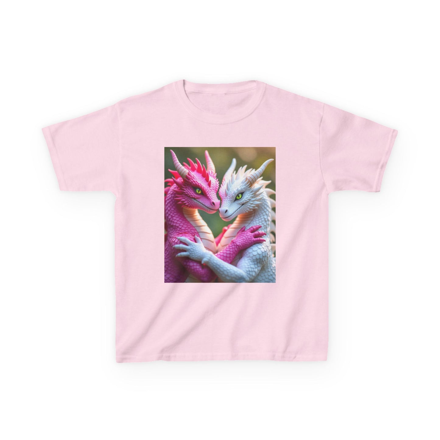 Pink & White Dragons. Fantasy kids T-shirts Kids.