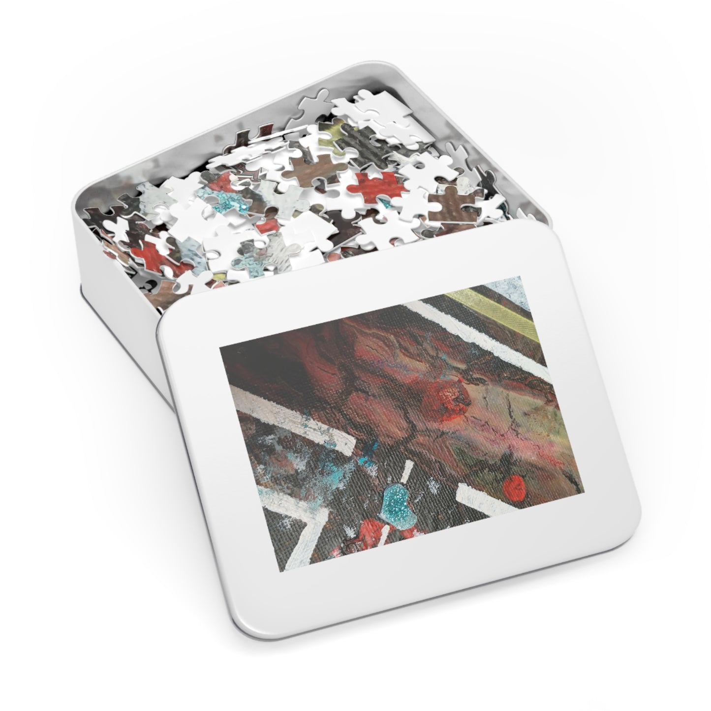 A2 Abstract Jigsaw Puzzle with Tin, 6 variants upto 2000 pieces.