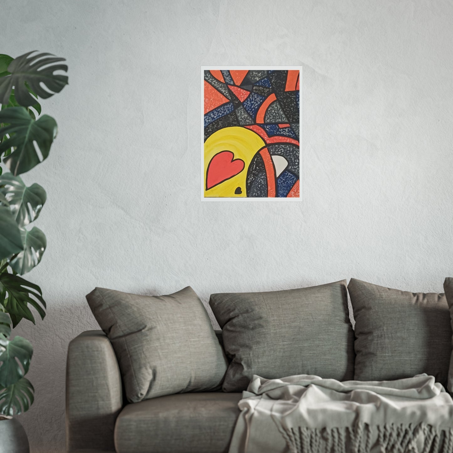 2 HEARTS. Vibrant Abstract Fine Art Print