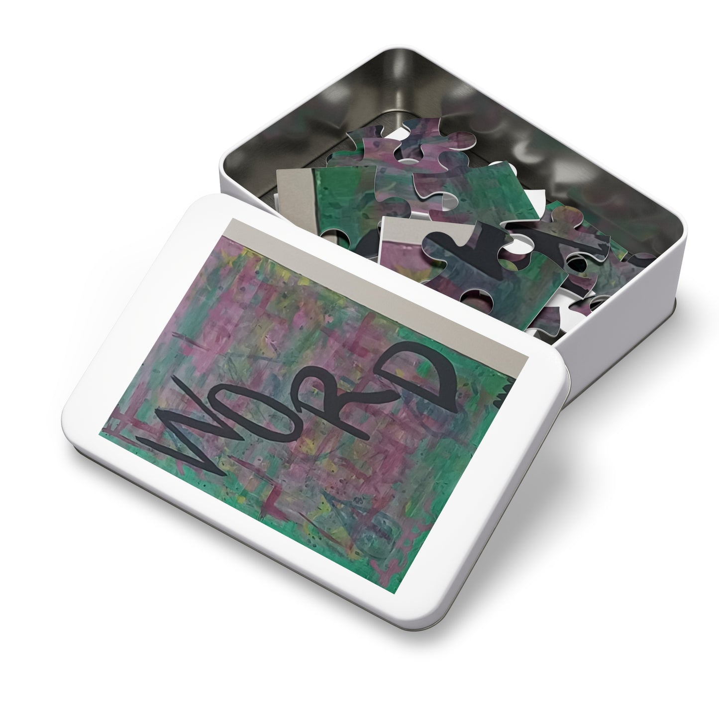 4 LETTER WORD 6 variants upto 2000 piece Abstract Art Jigsaw Puzzle with Tin.