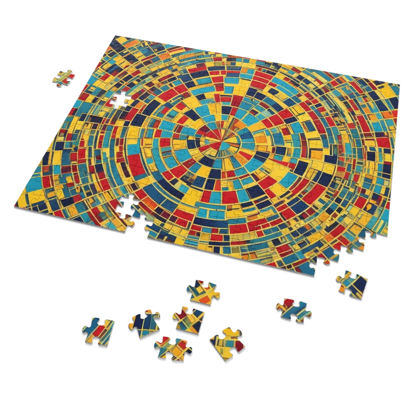 Colorful Abstract Puzzle with Tin various sizes.