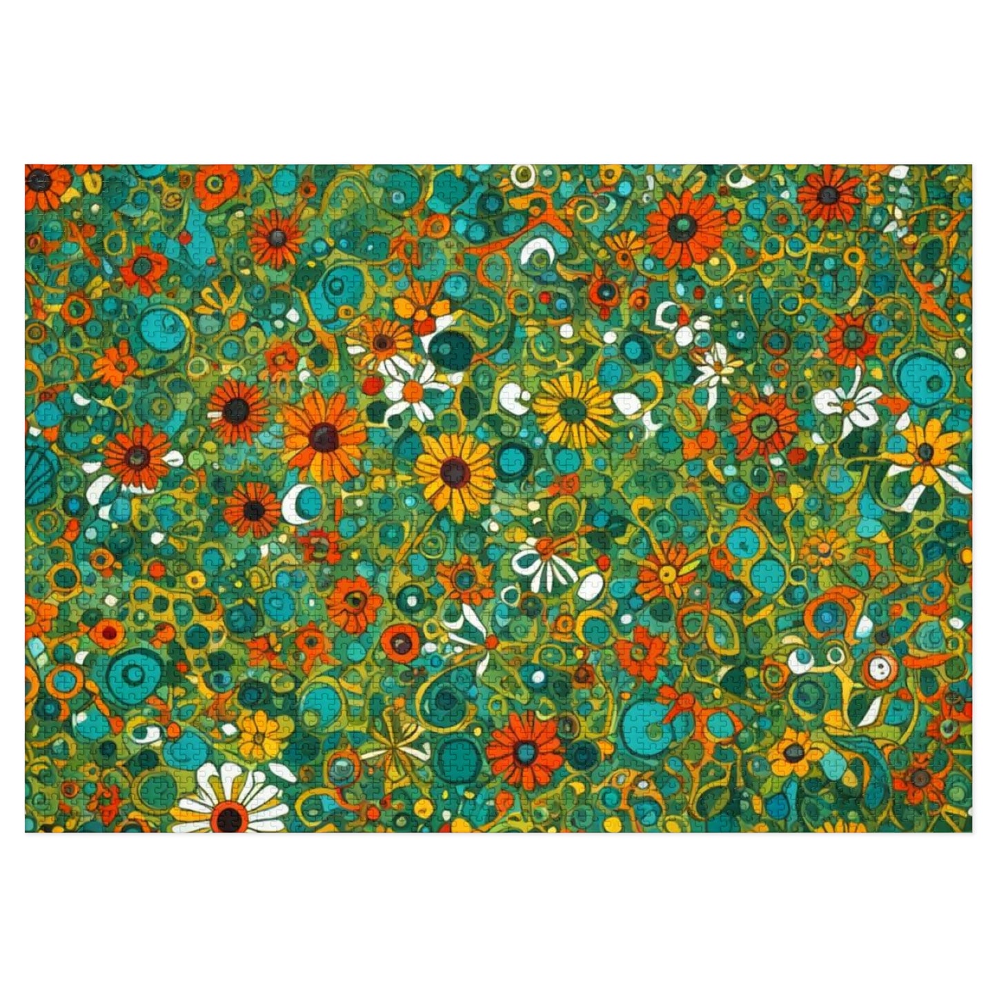 Vibrant Floral Jigsaw Puzzle with Tin