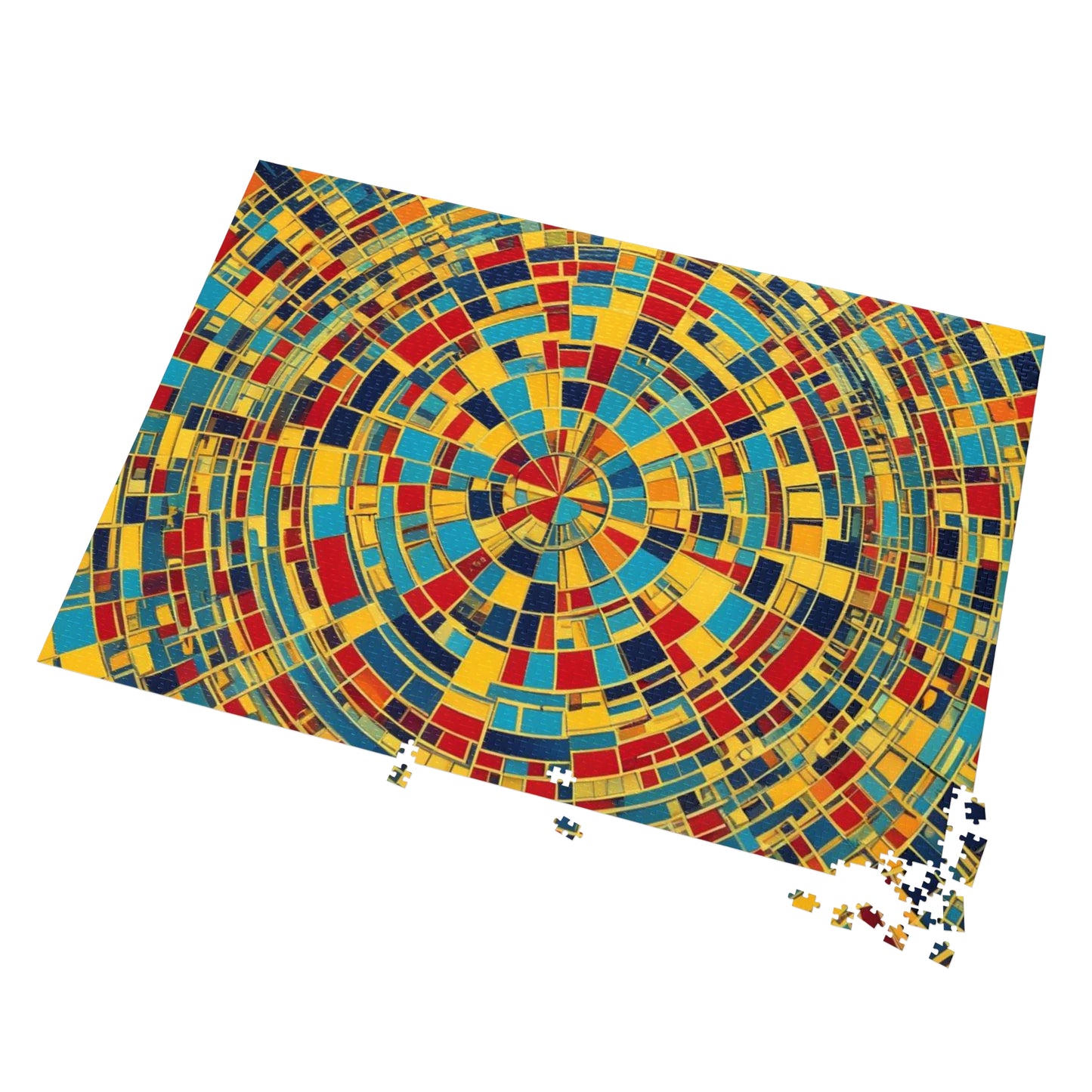Colorful Abstract Puzzle with Tin various sizes.