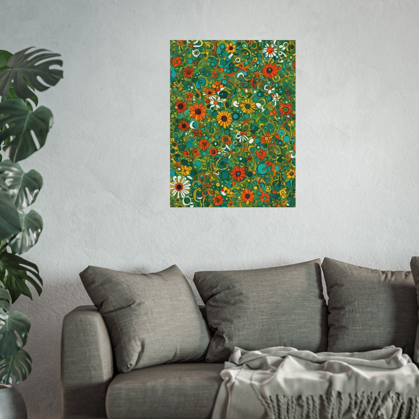 Vibrant Floral Glicée Poster. Various sizes.