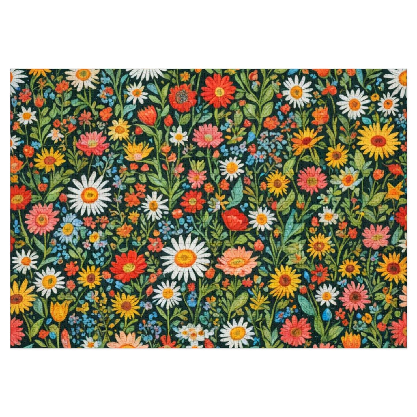 Funky Flowers Jigsaw Puzzle with Tin 30-2000 pieces