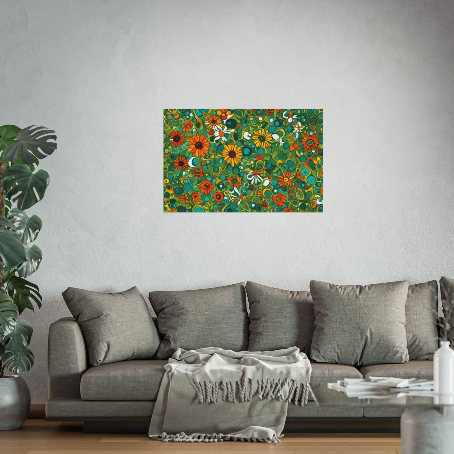 Vibrant Floral Glicée Poster. Various sizes.
