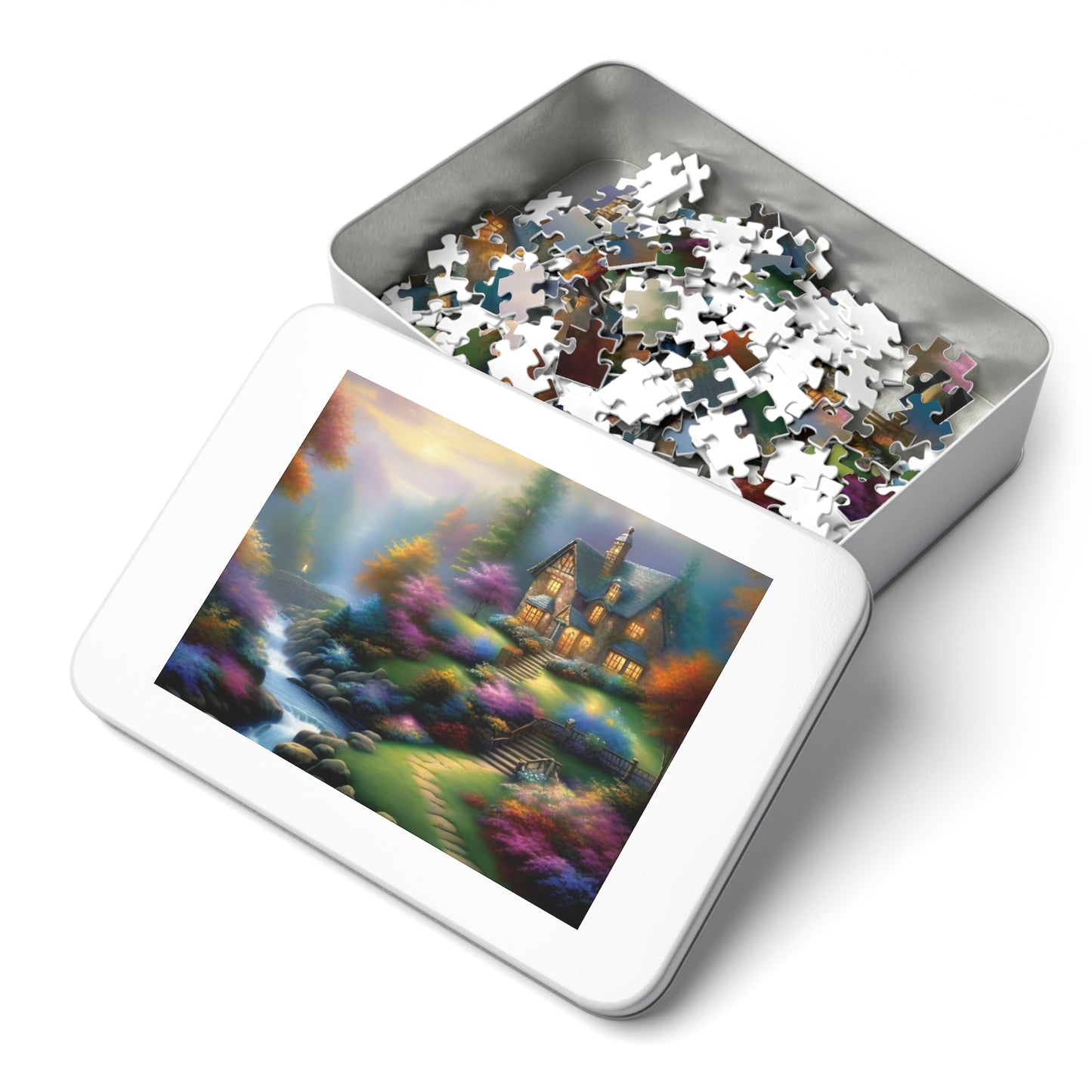 Cozy Rustic cabin puzzle with Tin