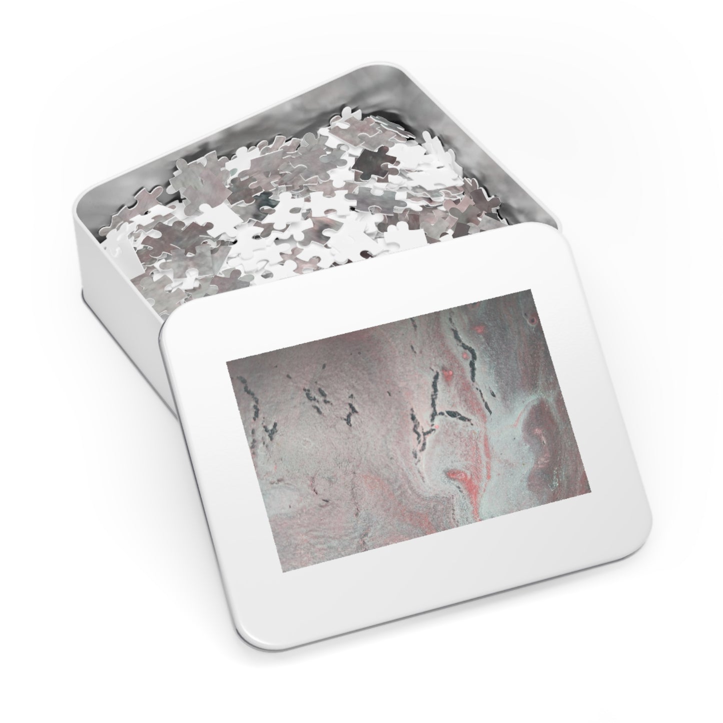 Abstract Pink & Grey Jigsaw Puzzle with Tin, 6 variants upto 2000 pieces.