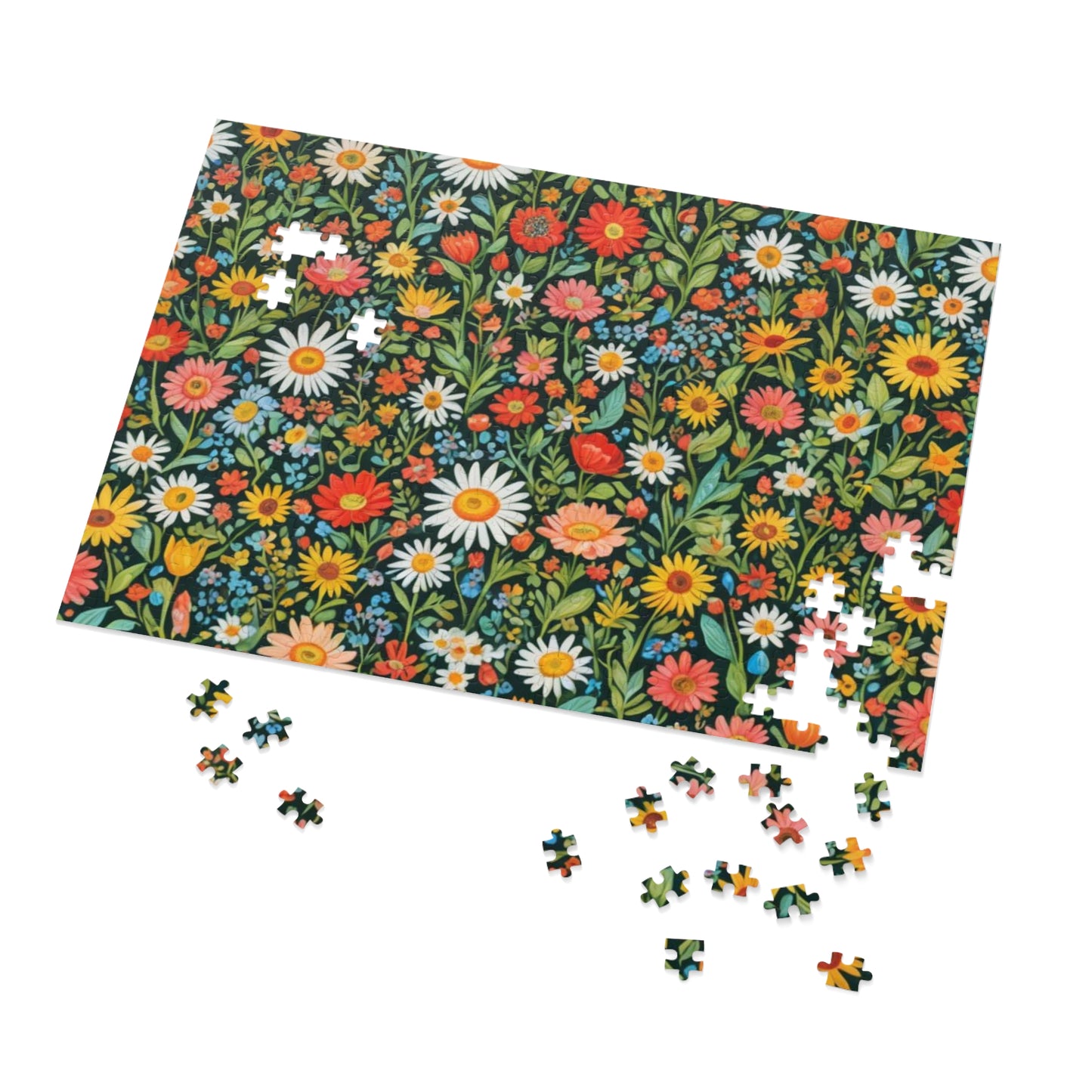 Funky Flowers Jigsaw Puzzle with Tin 30-2000 pieces