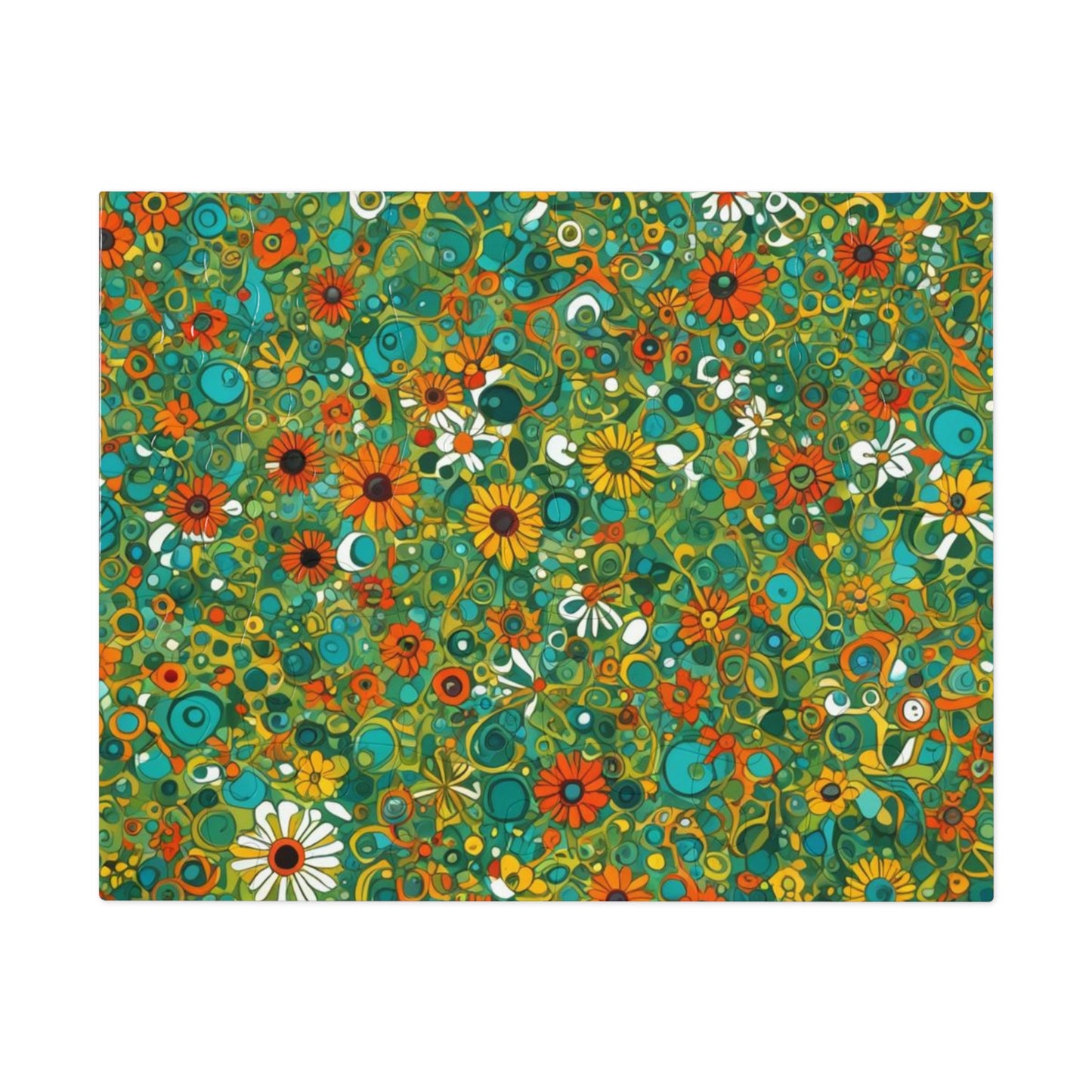 Vibrant Floral Jigsaw Puzzle with Tin