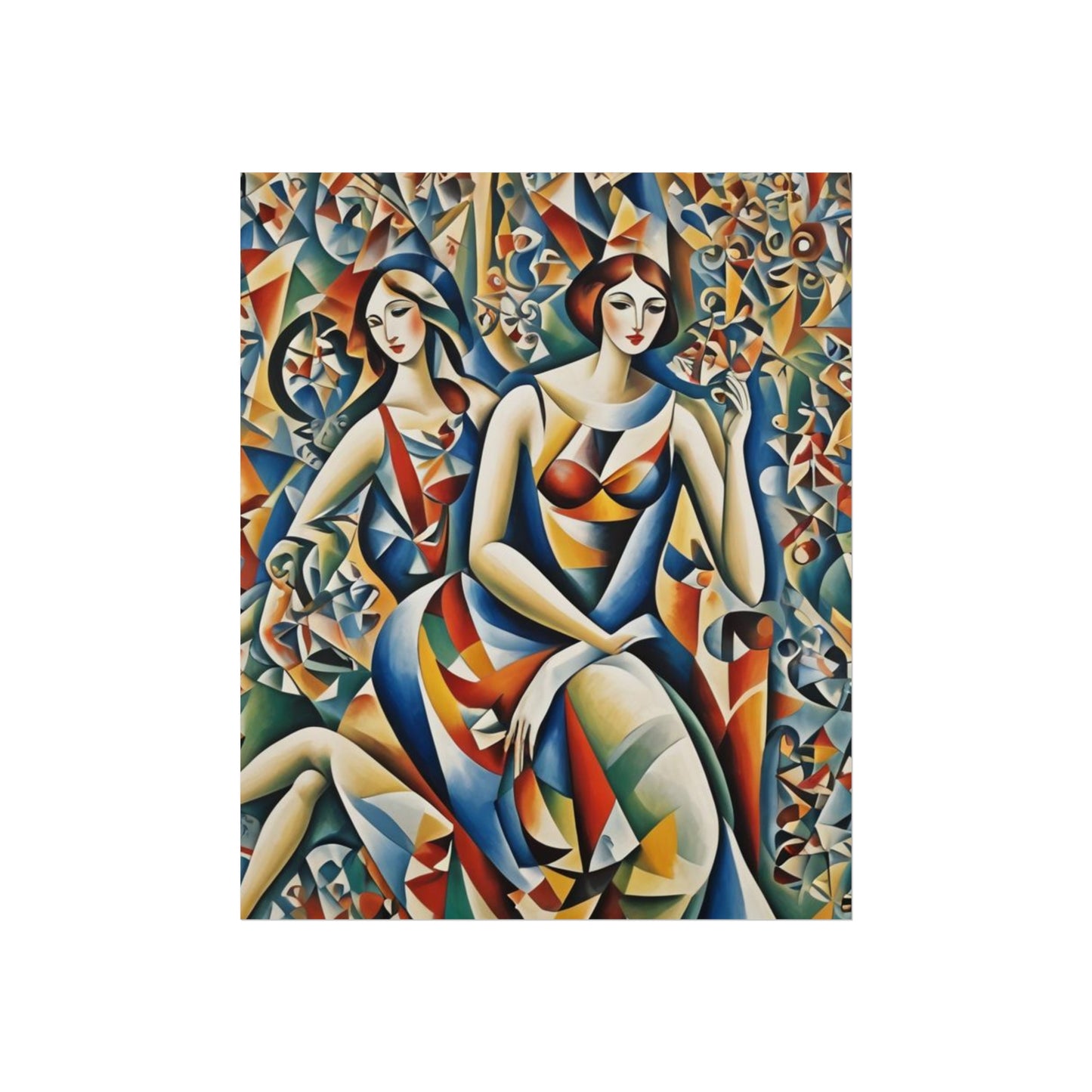 Cubiod 2 ladies Glicée Poster various sizes.