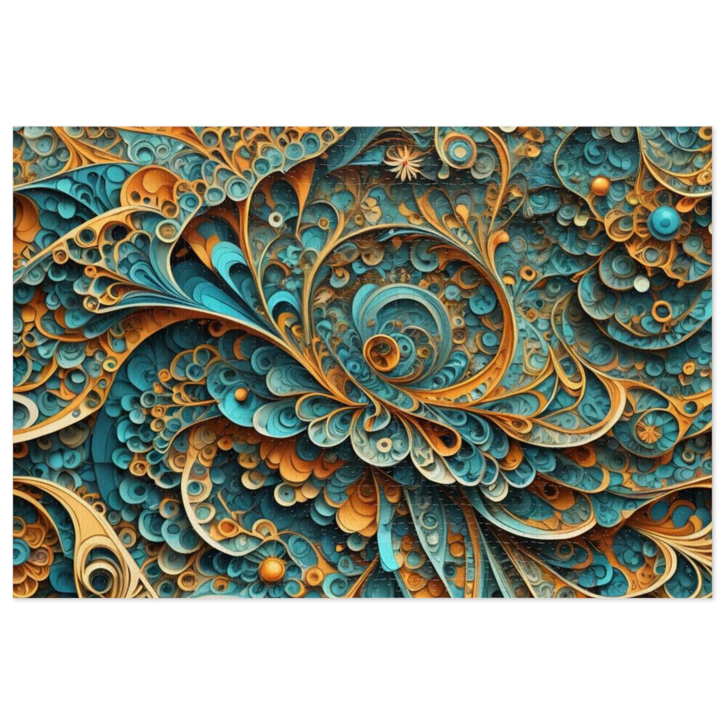 Fractal Wave Jigsaw Puzzle with Tin, upto  2000 pieces