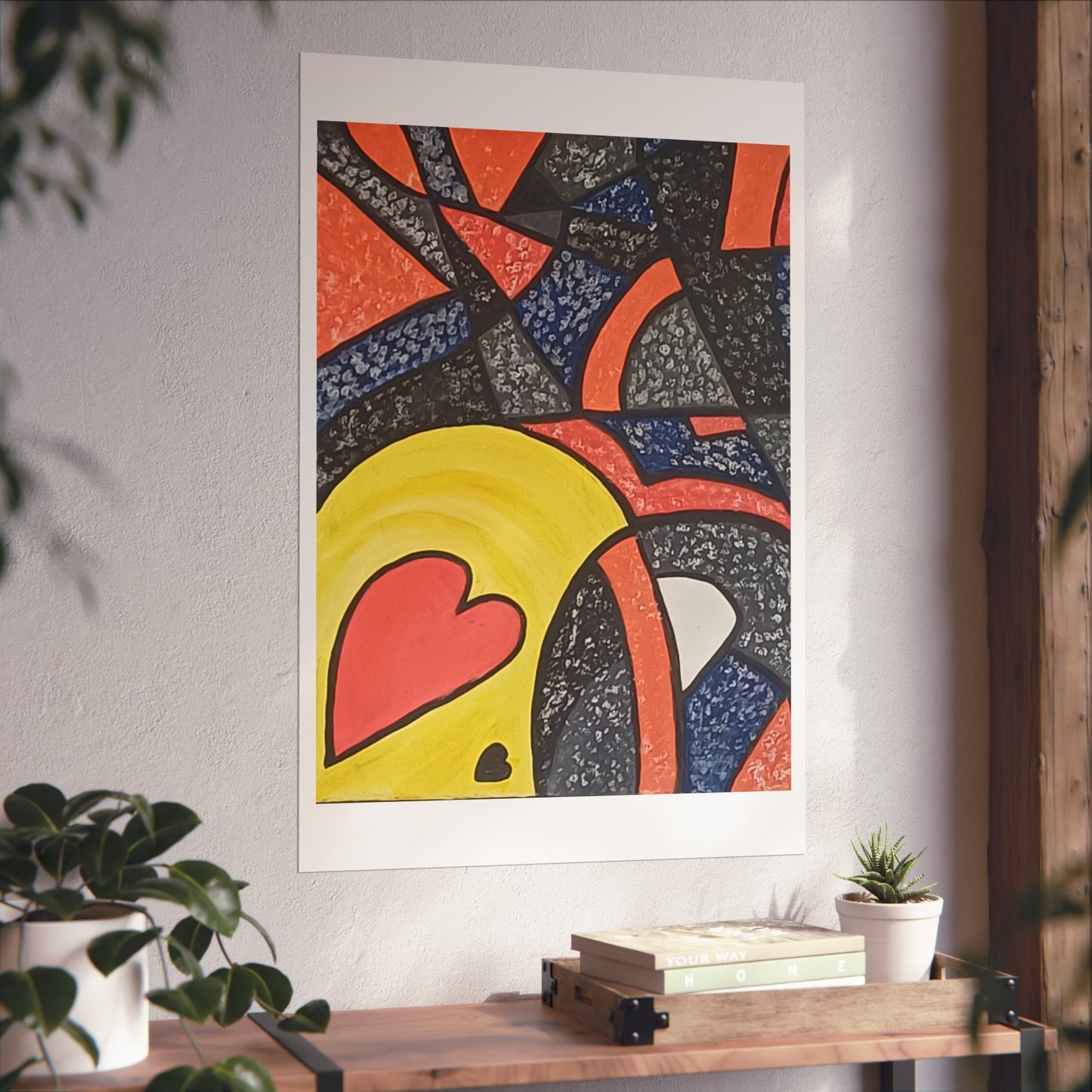 2 HEARTS. Vibrant Abstract Fine Art Print