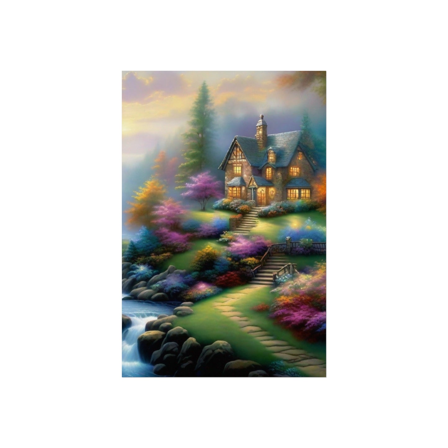 Cozy Rustic Cabin Glicée Poster