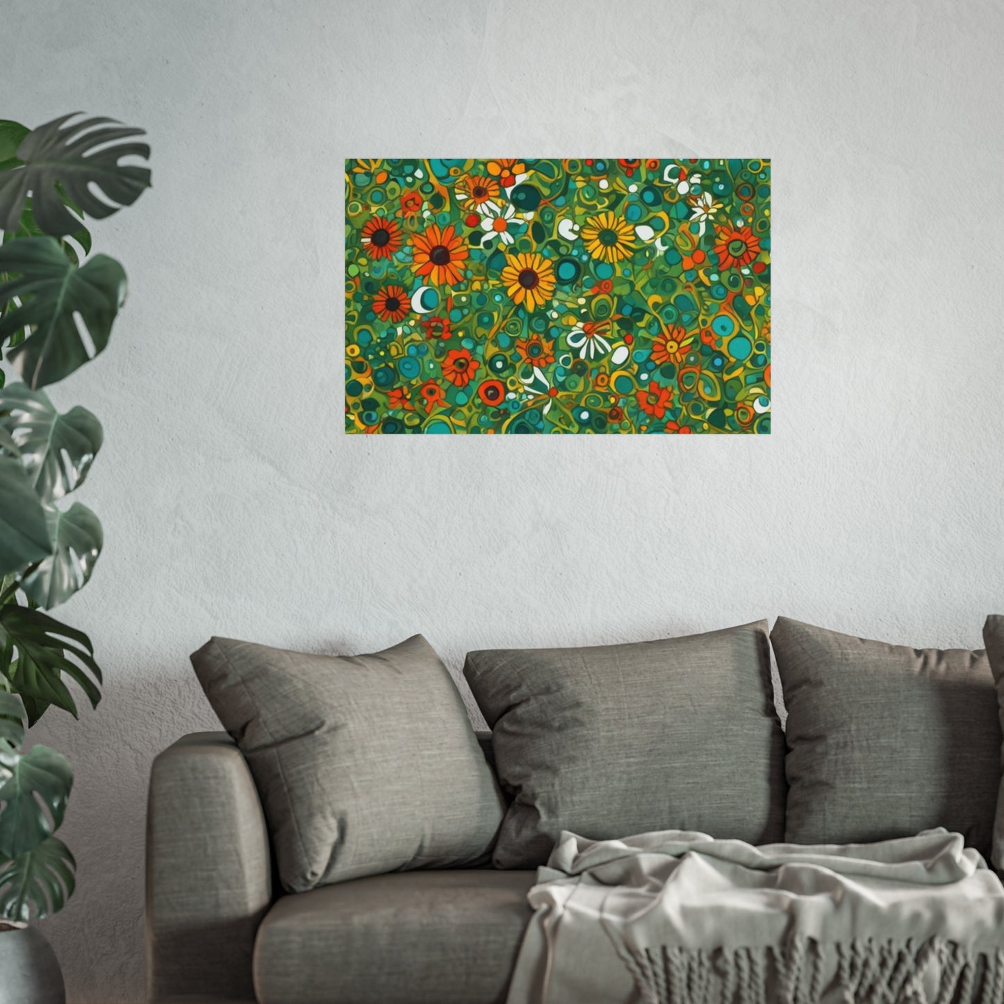 Vibrant Floral Glicée Poster. Various sizes.