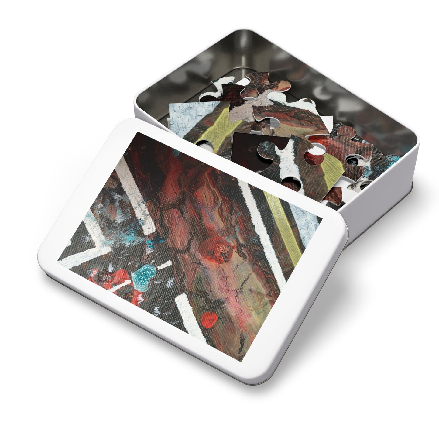 A2 Abstract Jigsaw Puzzle with Tin, 6 variants upto 2000 pieces.