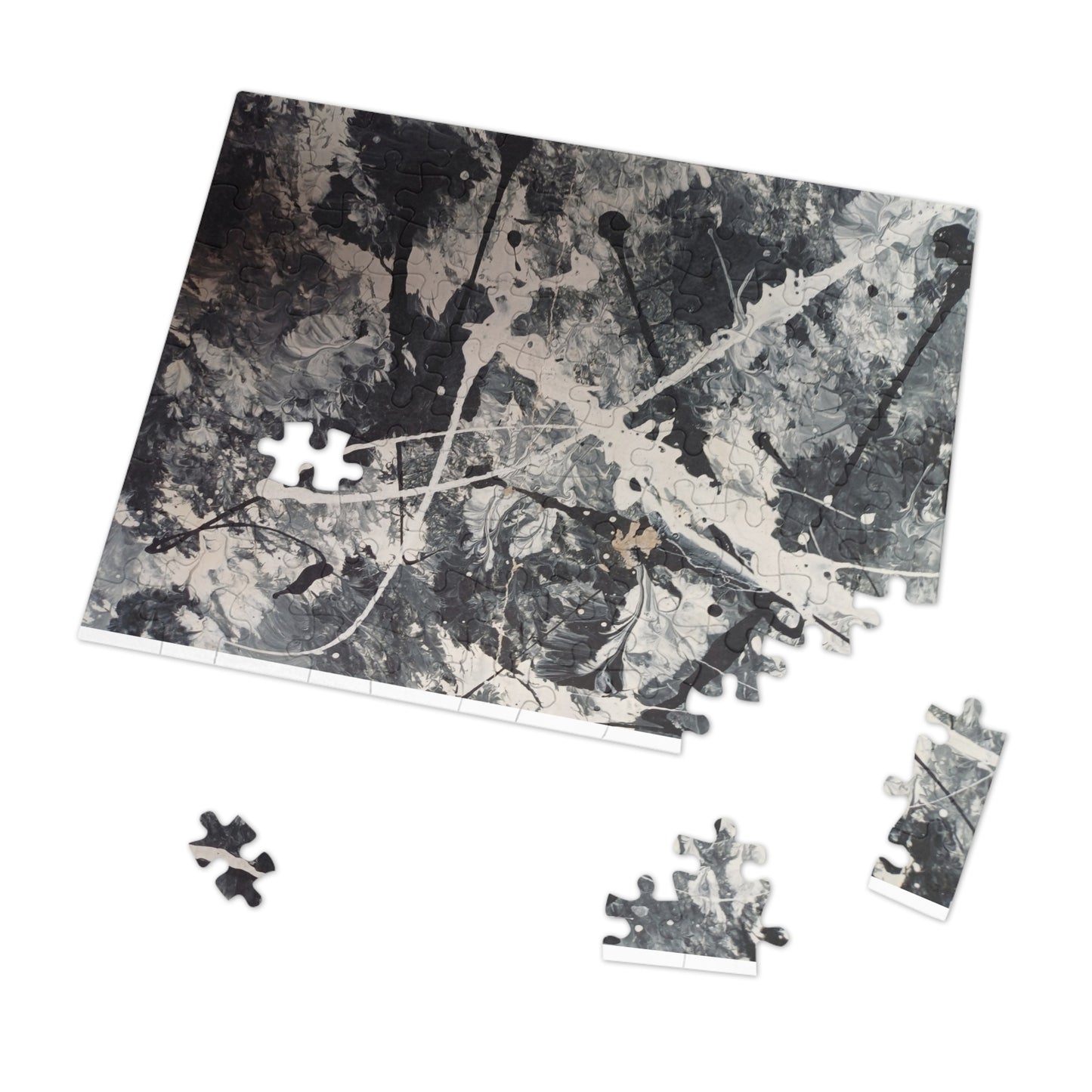 Abstract Black & White Jigsaw Puzzle with Tin. 6 variants upto 2000 pieces.