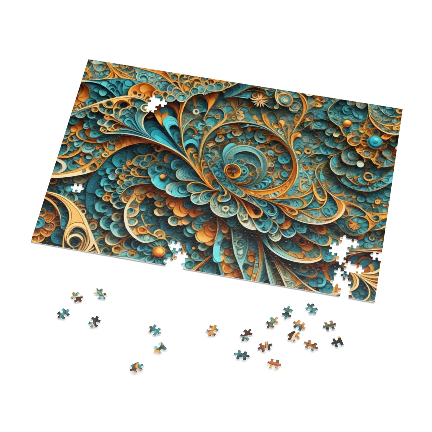 Fractal Wave Jigsaw Puzzle with Tin, upto  2000 pieces
