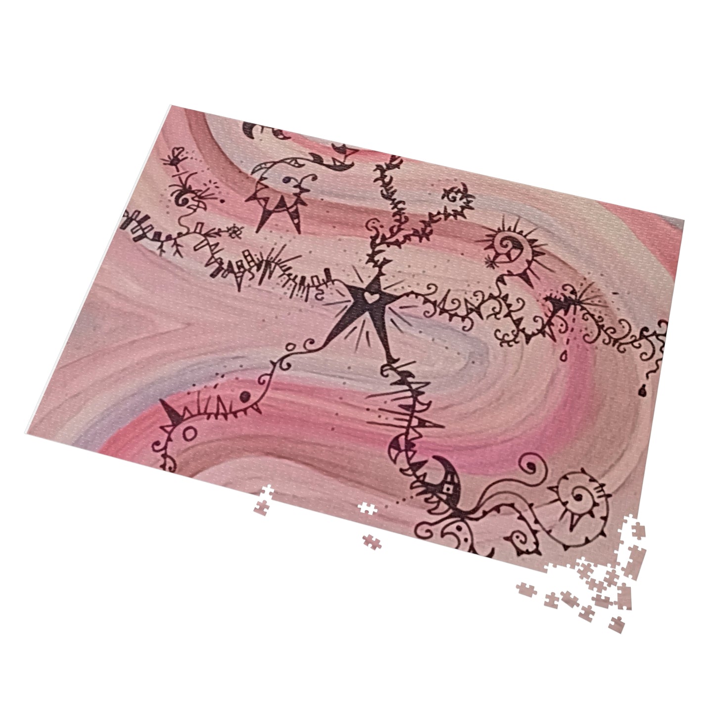 THEN YOU GROW UP.  30 - 2000 pieces Puzzle, Pink  Abstract Art