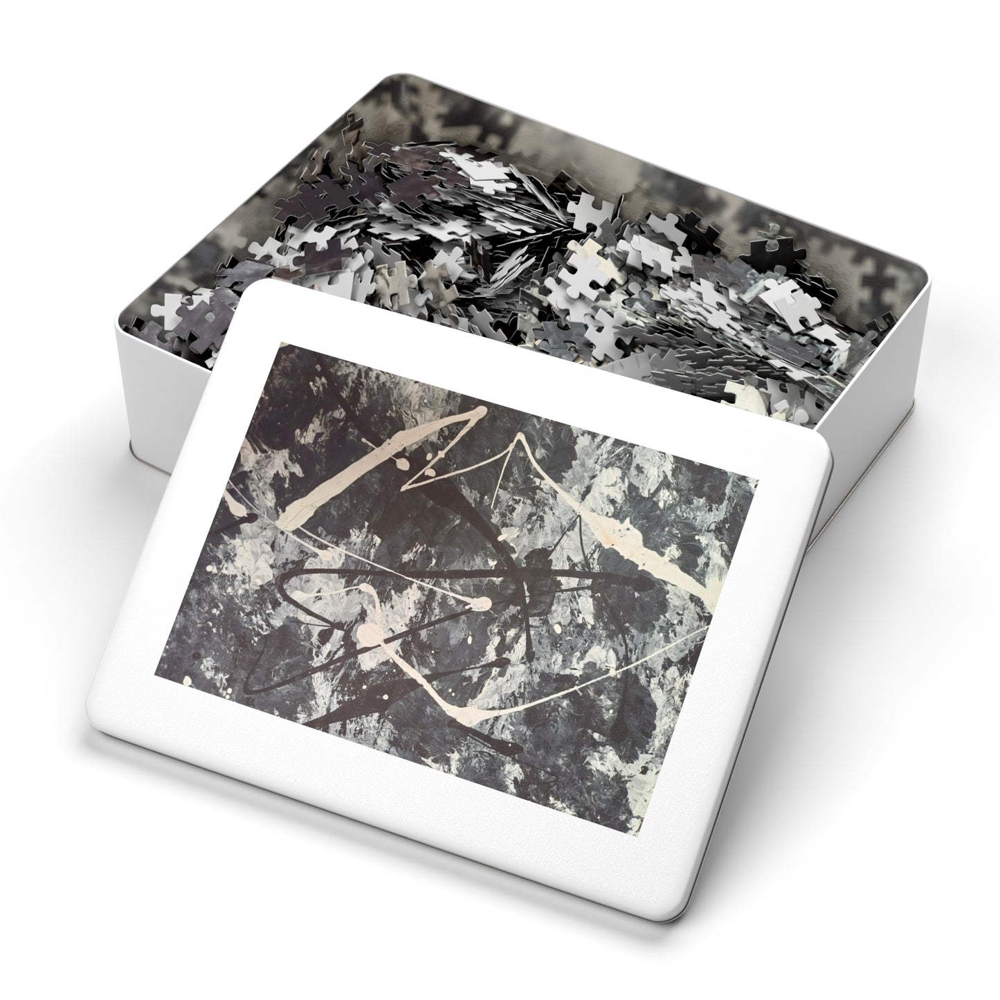 Abstract Black & White Jigsaw Puzzle with Tin - Upto 2000 pieces