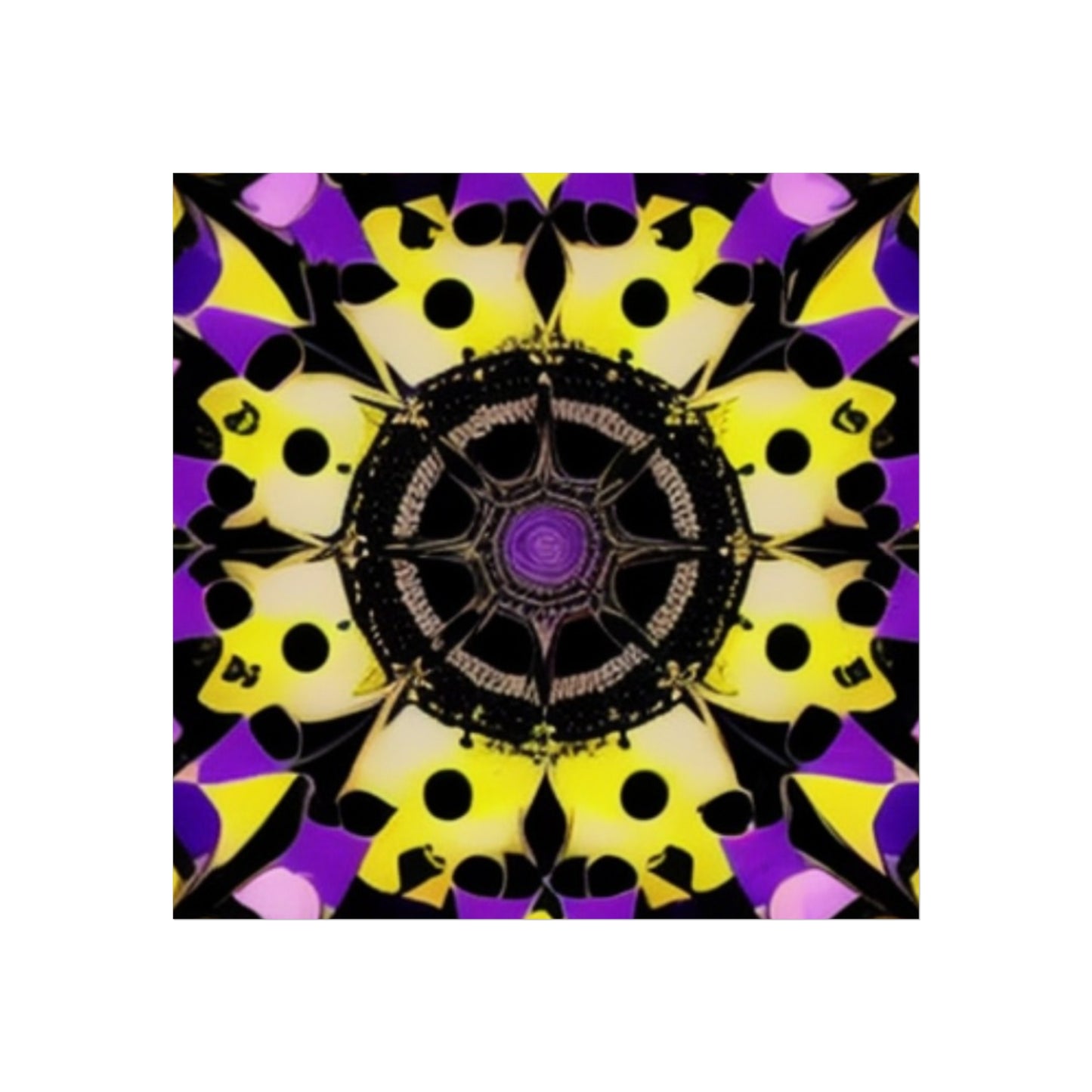 Vibrant Mandala Glicée Poster.