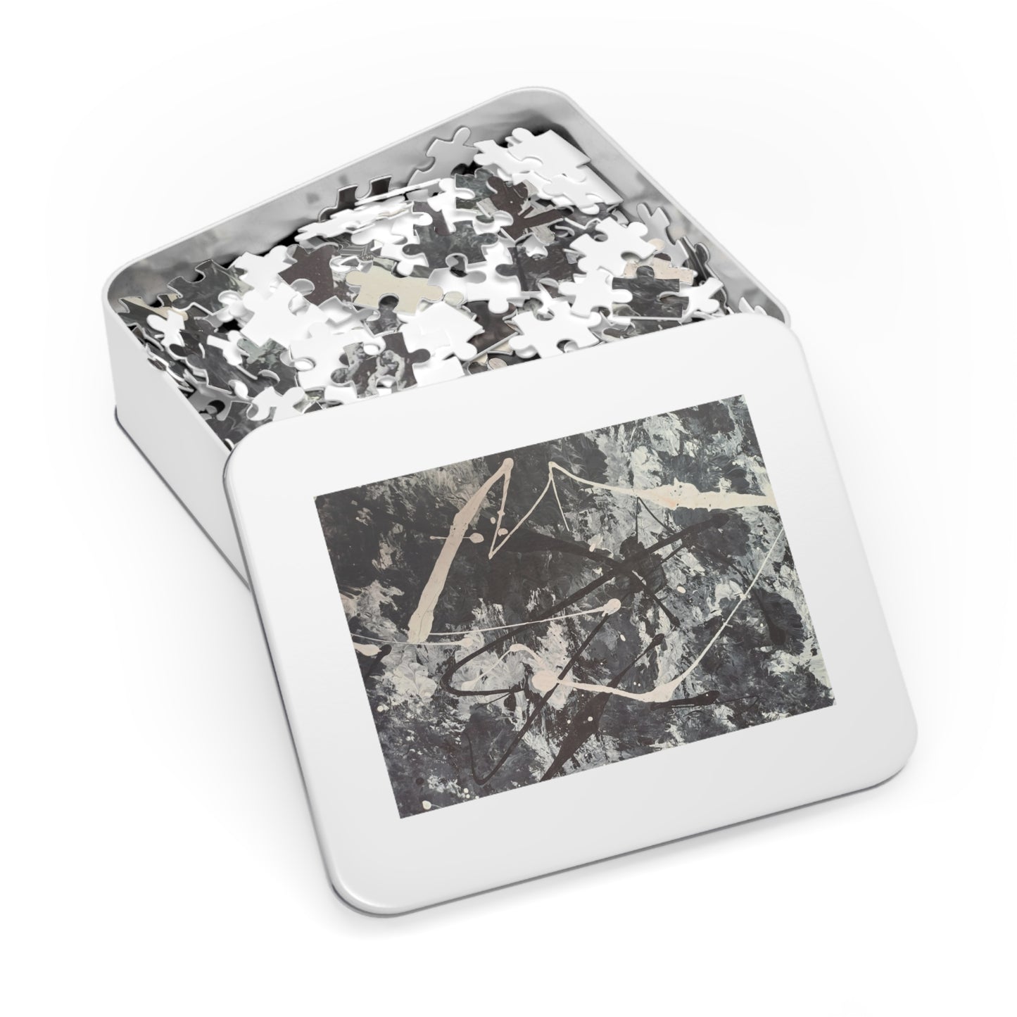 Abstract Black & White Jigsaw Puzzle with Tin - Upto 2000 pieces