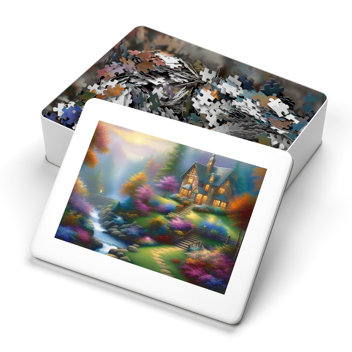 Cozy Rustic cabin puzzle with Tin