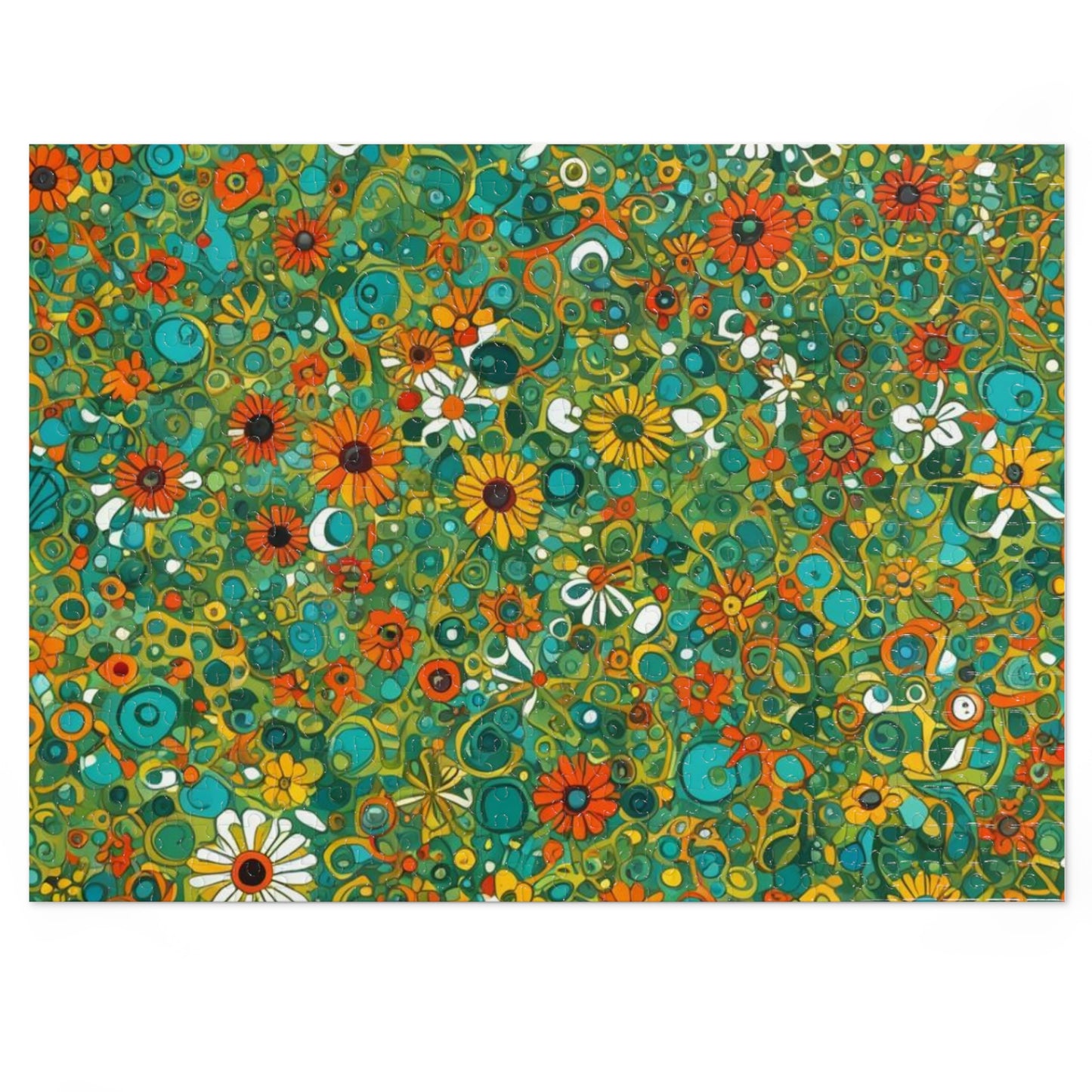 Vibrant Floral Jigsaw Puzzle with Tin