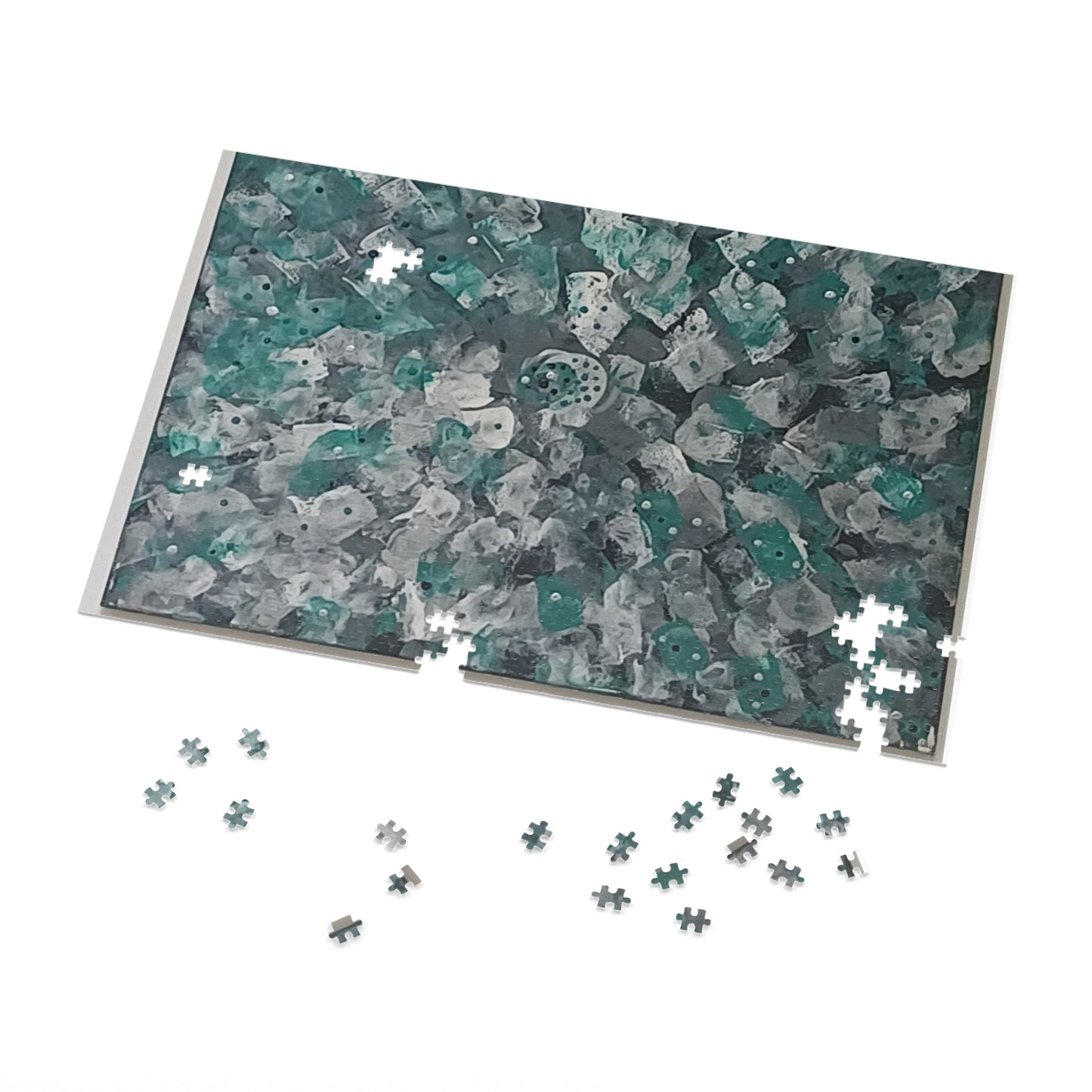 GREEN. Upto 2000 pieces Abstract Puzzle with Tin.