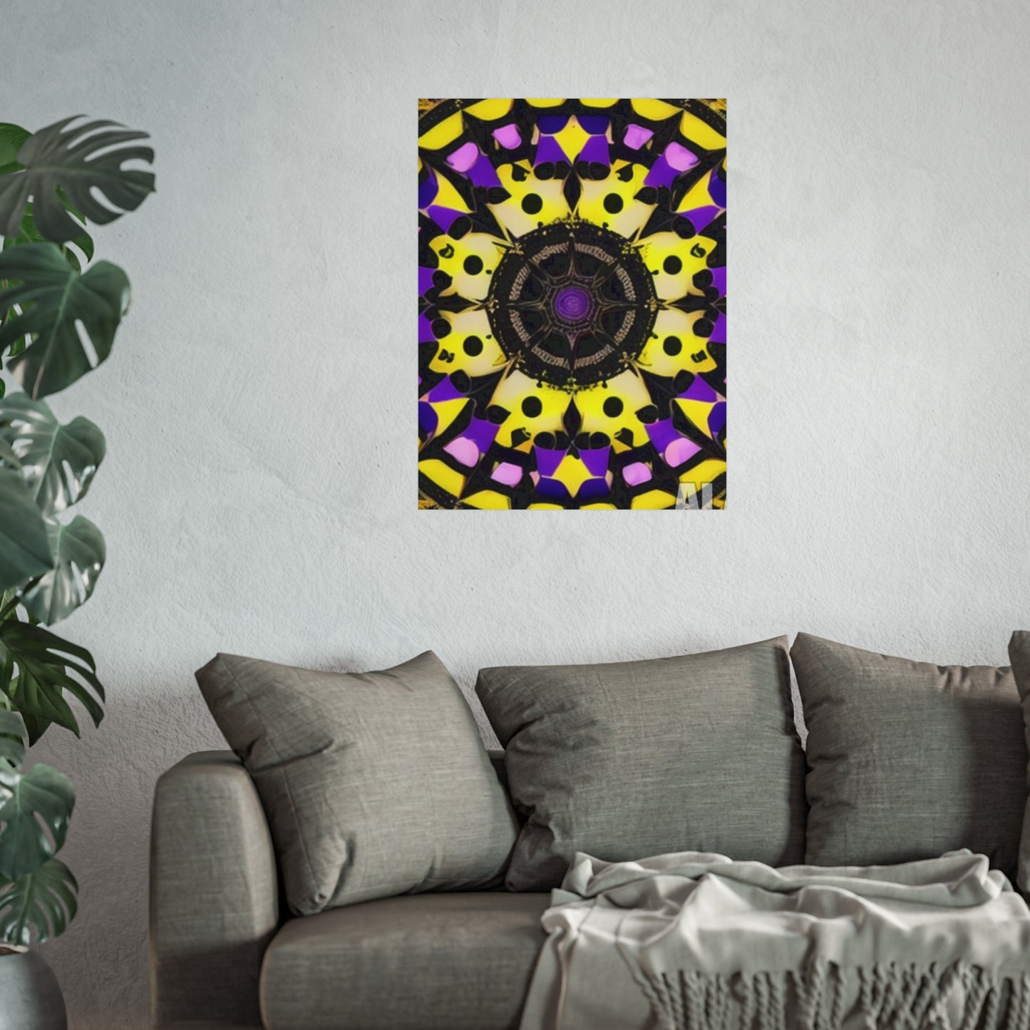 Vibrant Mandala Glicée Poster.