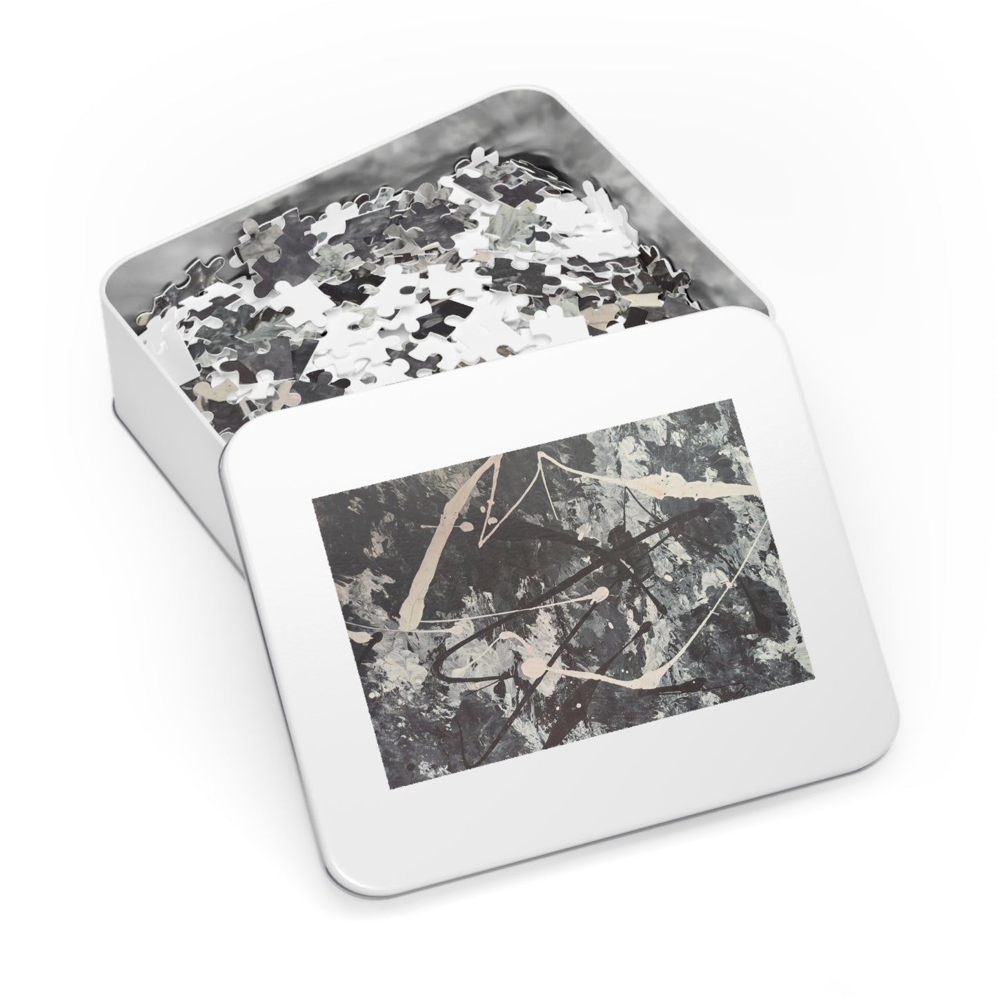 Abstract Black & White Jigsaw Puzzle with Tin - Upto 2000 pieces