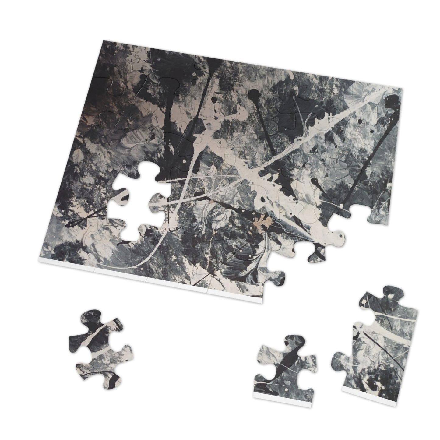Abstract Black & White Jigsaw Puzzle with Tin. 6 variants upto 2000 pieces.