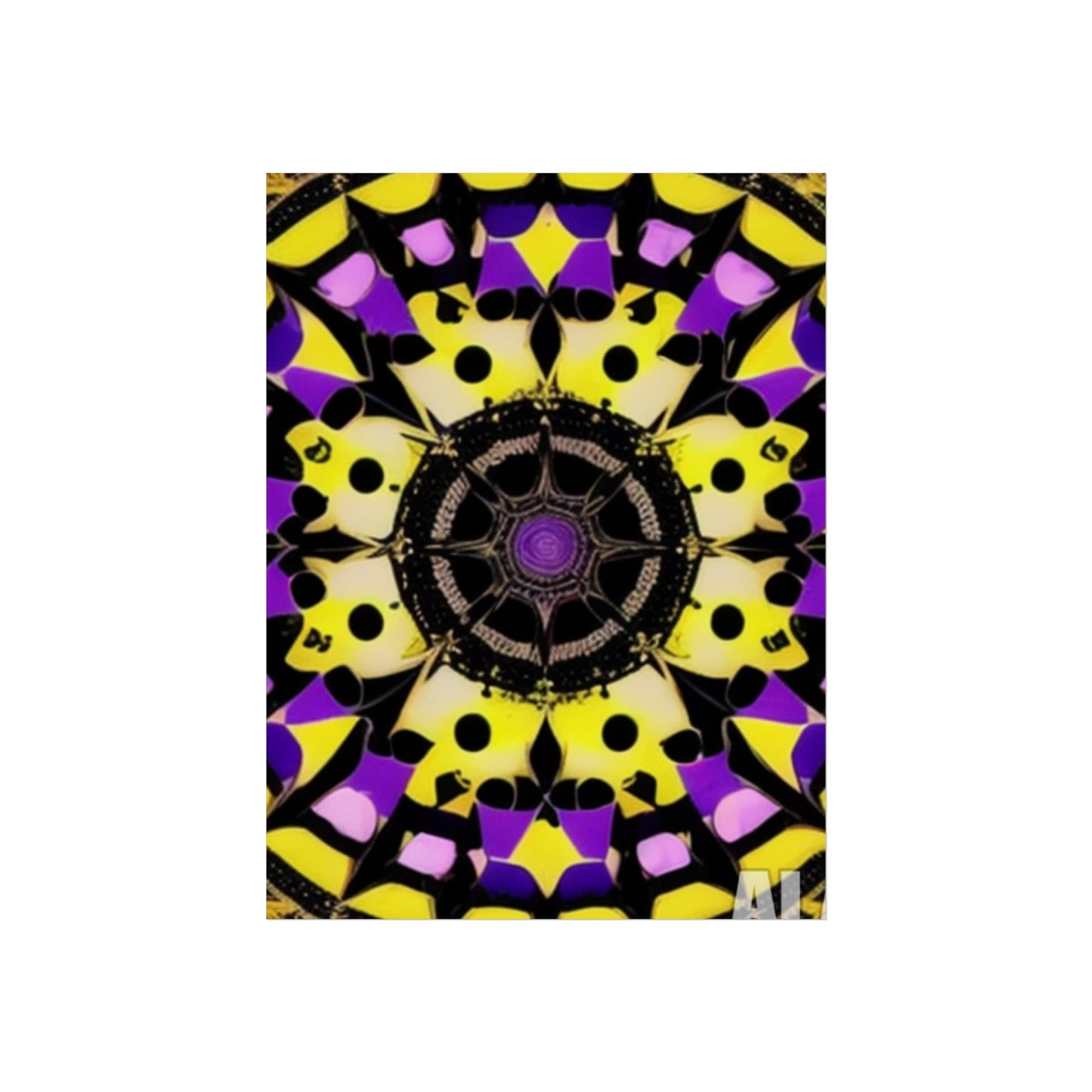 Vibrant Mandala Glicée Poster.