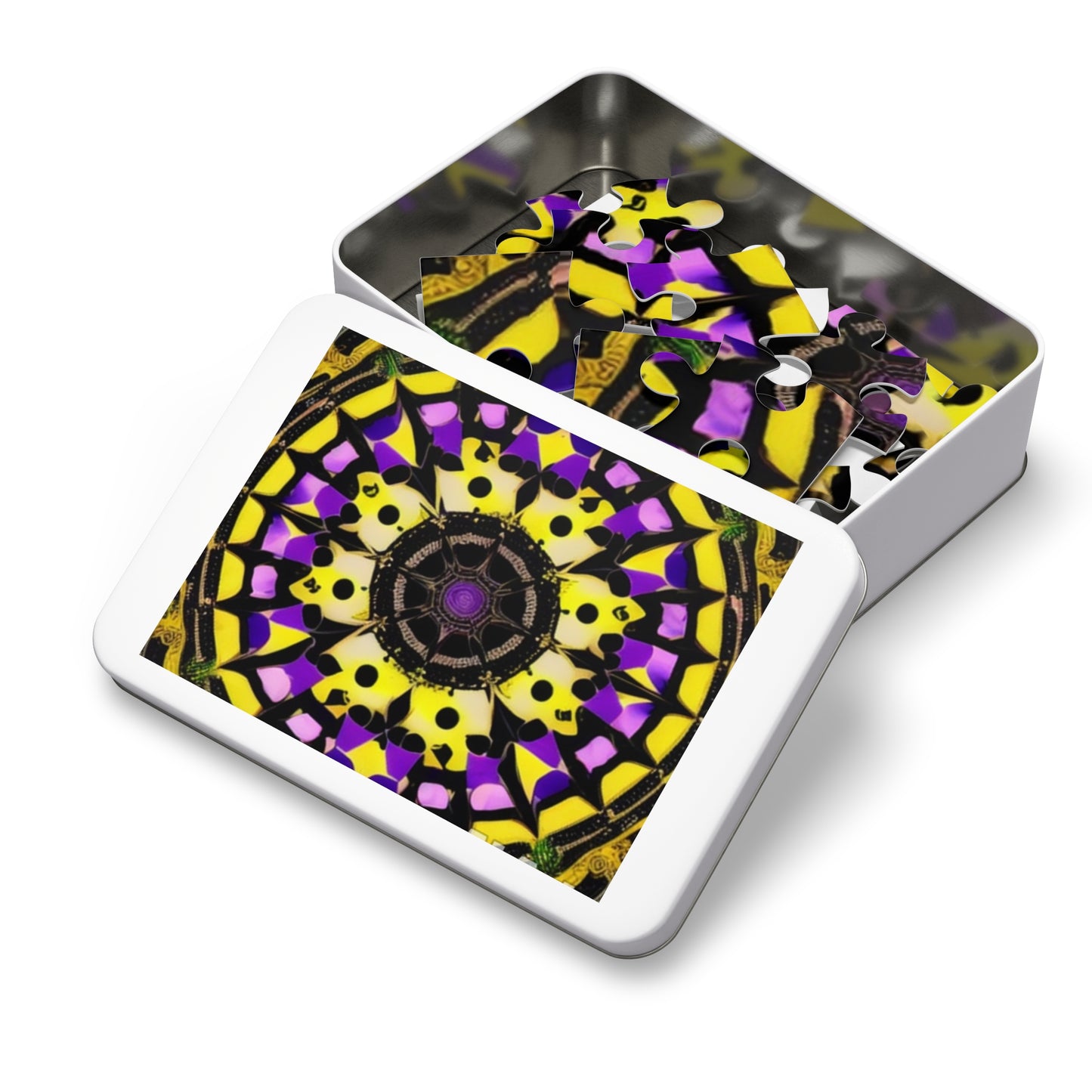 Vibrant Mandala Puzzle with Tin 30-2000 pieces.