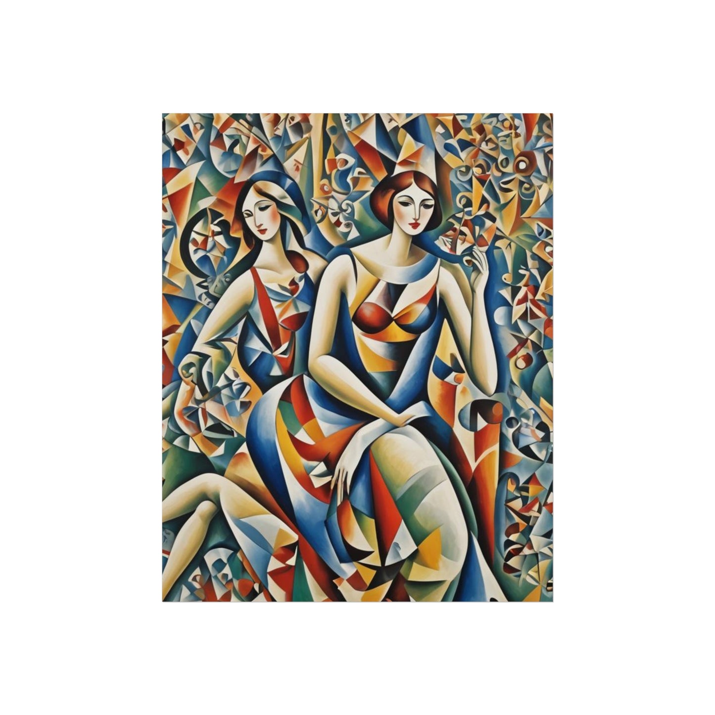 Cubiod 2 ladies Glicée Poster various sizes.