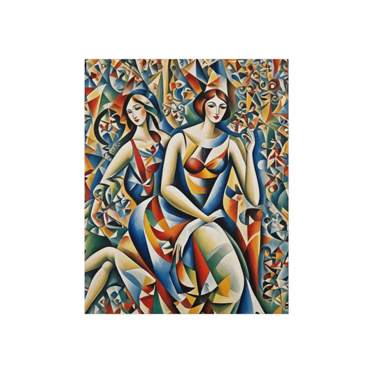 Cubiod 2 ladies Glicée Poster various sizes.