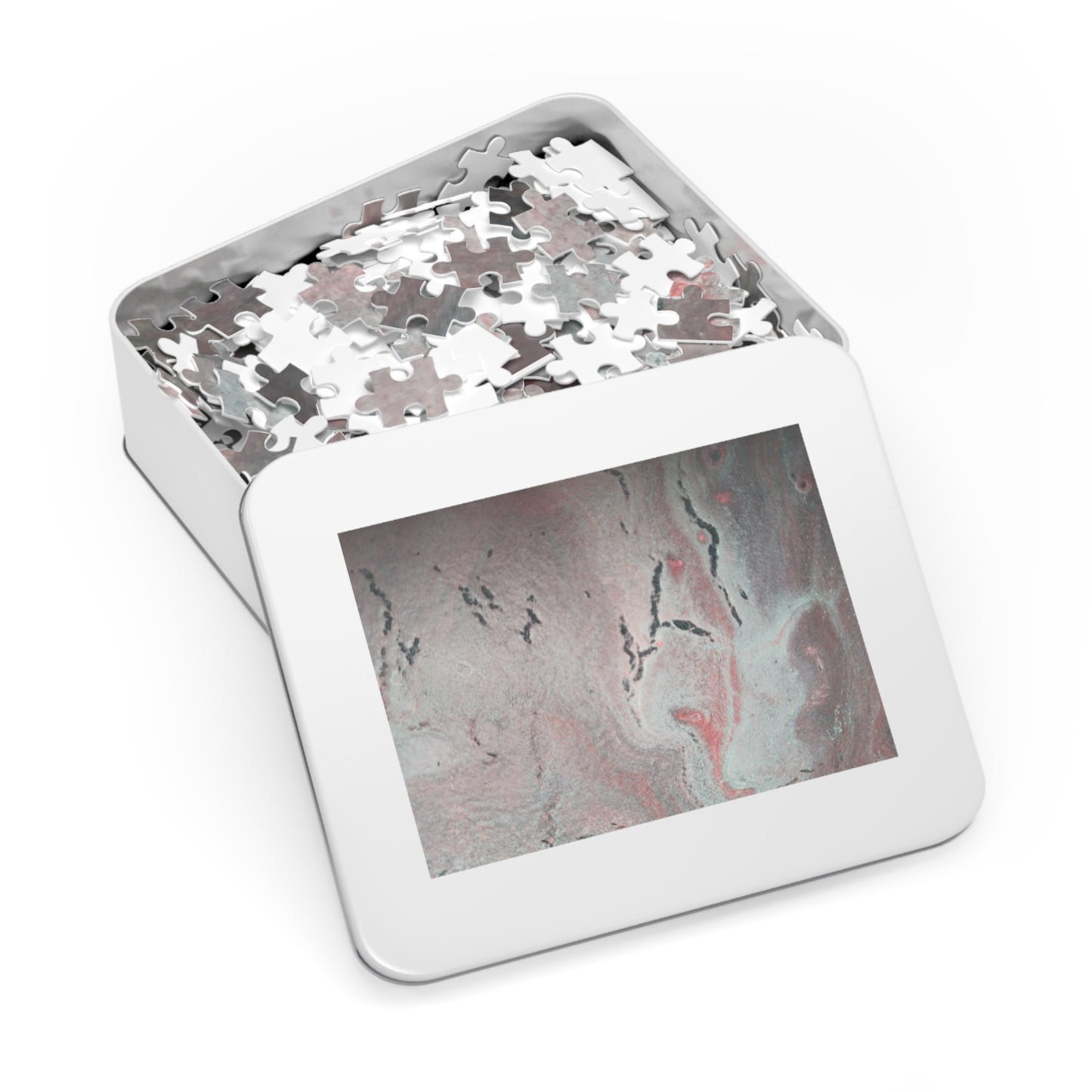 Abstract Pink & Grey Jigsaw Puzzle with Tin, 6 variants upto 2000 pieces.