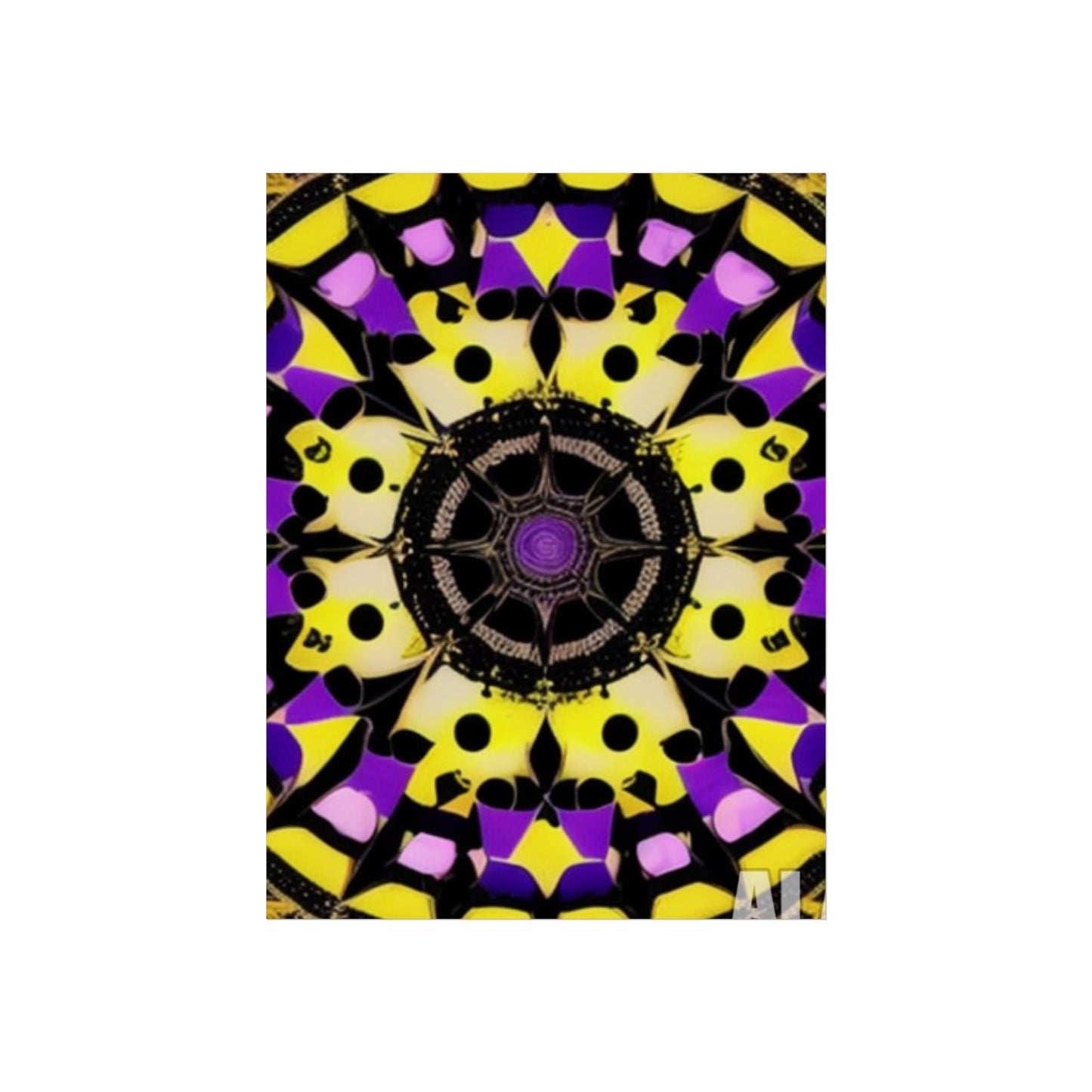 Vibrant Mandala Glicée Poster.
