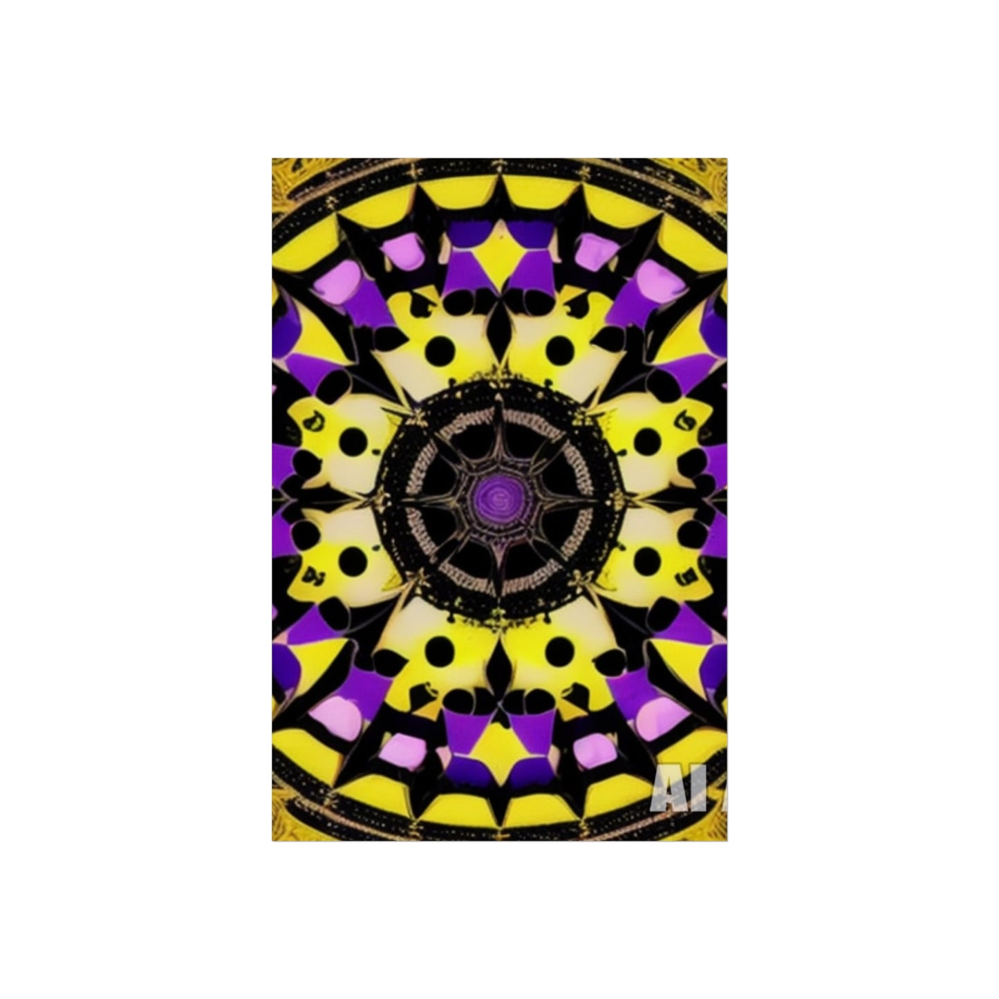 Vibrant Mandala Glicée Poster.