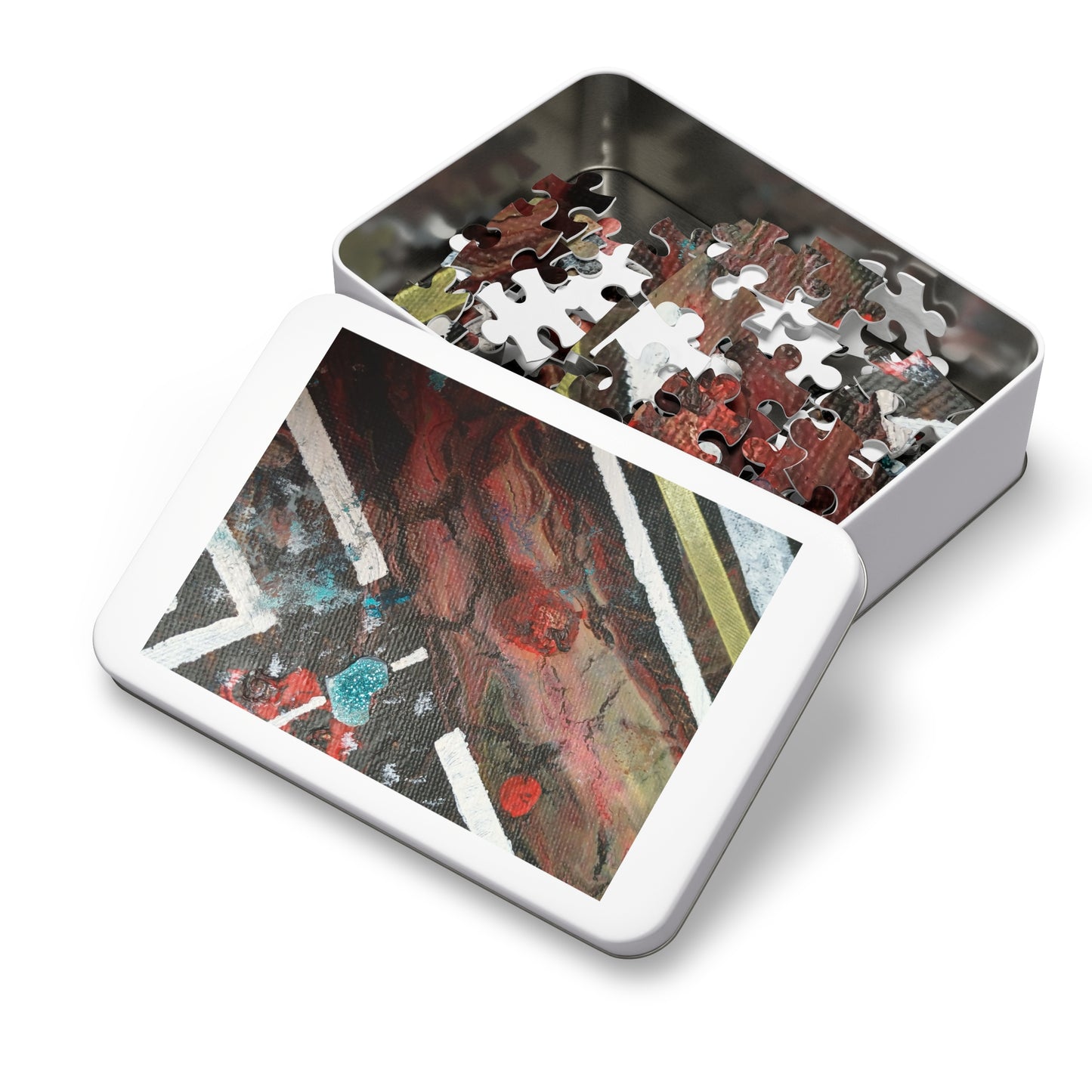 A2 Abstract Jigsaw Puzzle with Tin, 6 variants upto 2000 pieces.