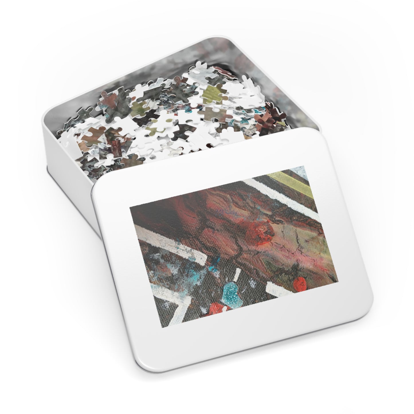 A2 Abstract Jigsaw Puzzle with Tin, 6 variants upto 2000 pieces.